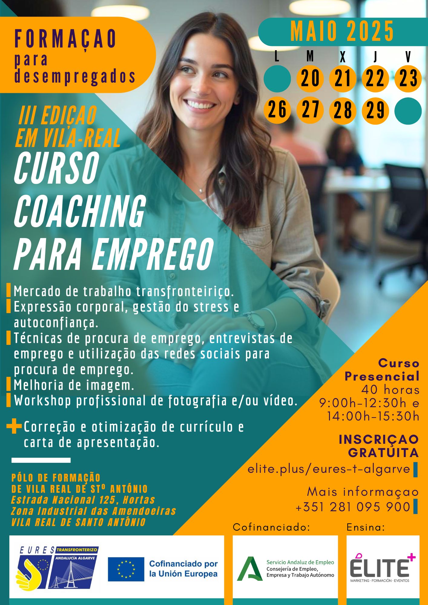 Novo “Curso de Coaching para o Emprego” promovido pelo EURES Transfronteiriço Andaluzia-Algarve