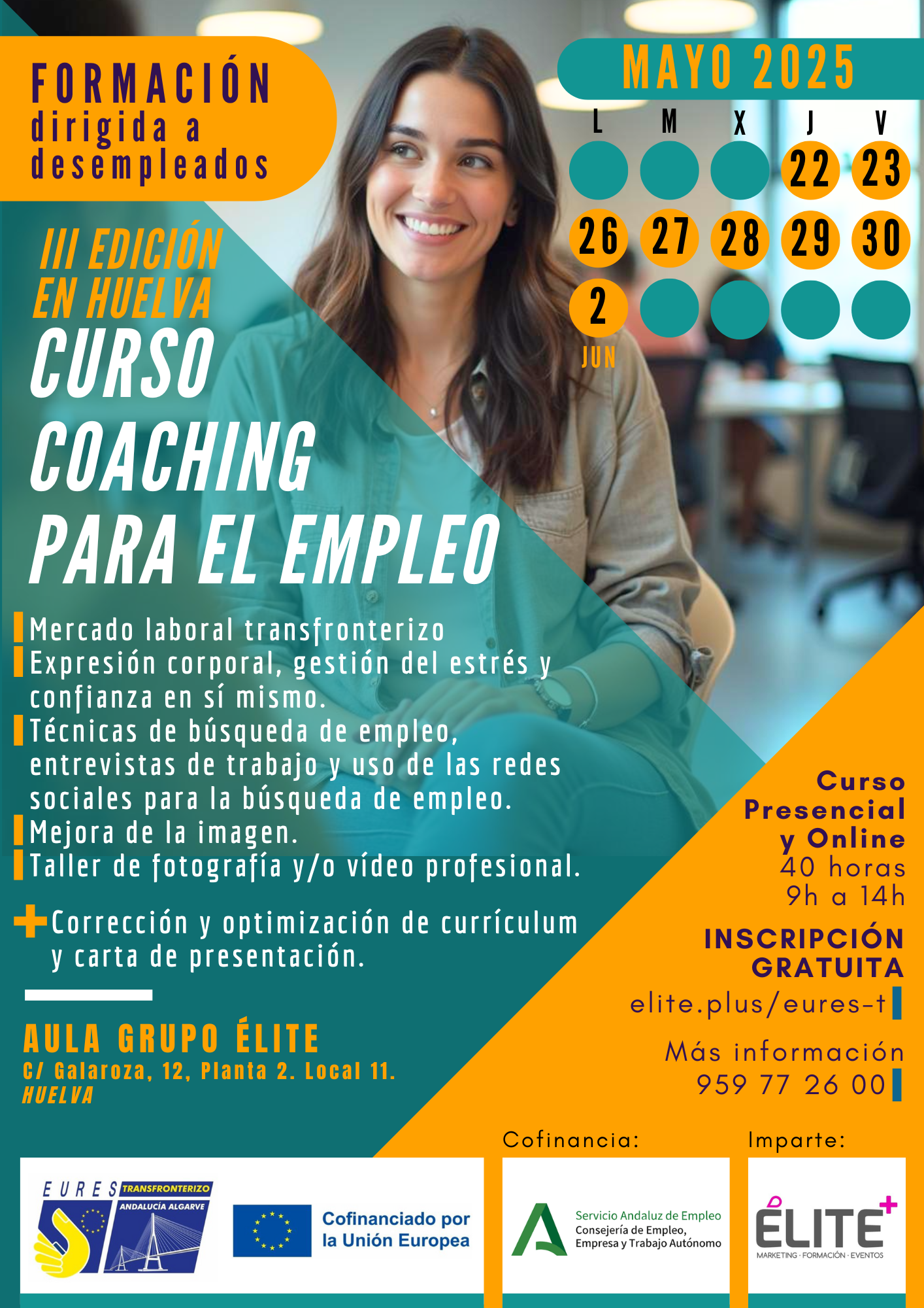 Nuevo «Curso de Coaching para el empleo» promovido por el EURES Transfronterizo Andalucía-Algarve